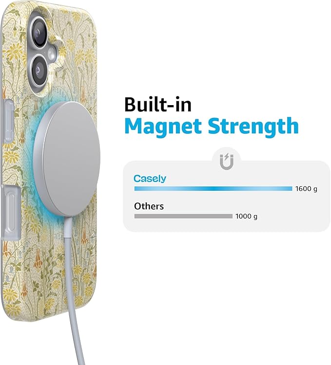 Casely iPhone 17 Case | Boho Blooms | Golden Floral | Compatible with MagSafe | Classic Ultra Slim Design