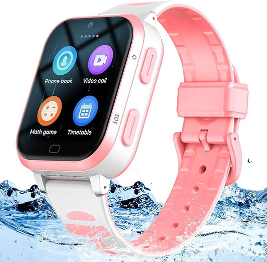 4G GPS Smart Watch for Kids Whatsapp Line Video Phone Call and Text Voice Chat SOS Alarm Message Anti-Lost Real-time Tracker Pedometer Silent Mode Camera TikTok Facebook Global Version Age 3-15 Gift
