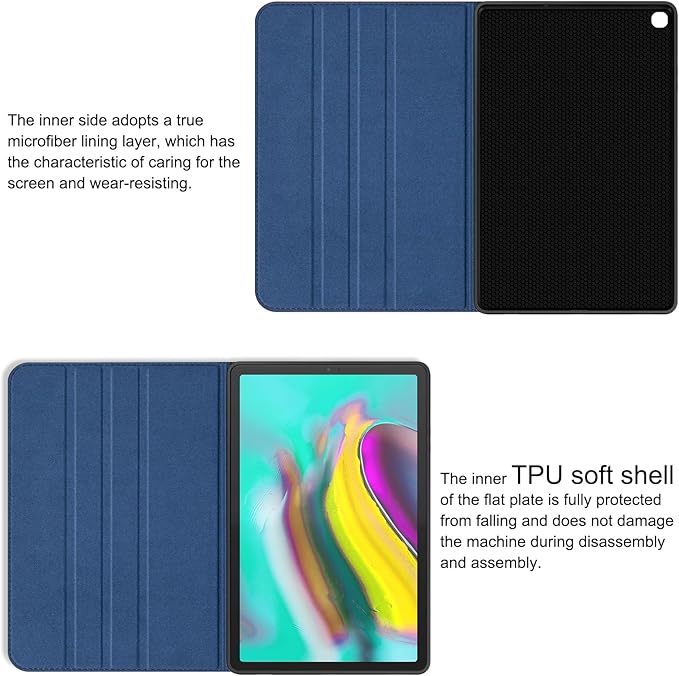 for Samsung Galaxy Tab S5E 10.5 inch Case 2019 Model(SM-T720/T725C/T727) Genuine Leather Cover Protective Shell,Auto Wake/Sleep.Blue
