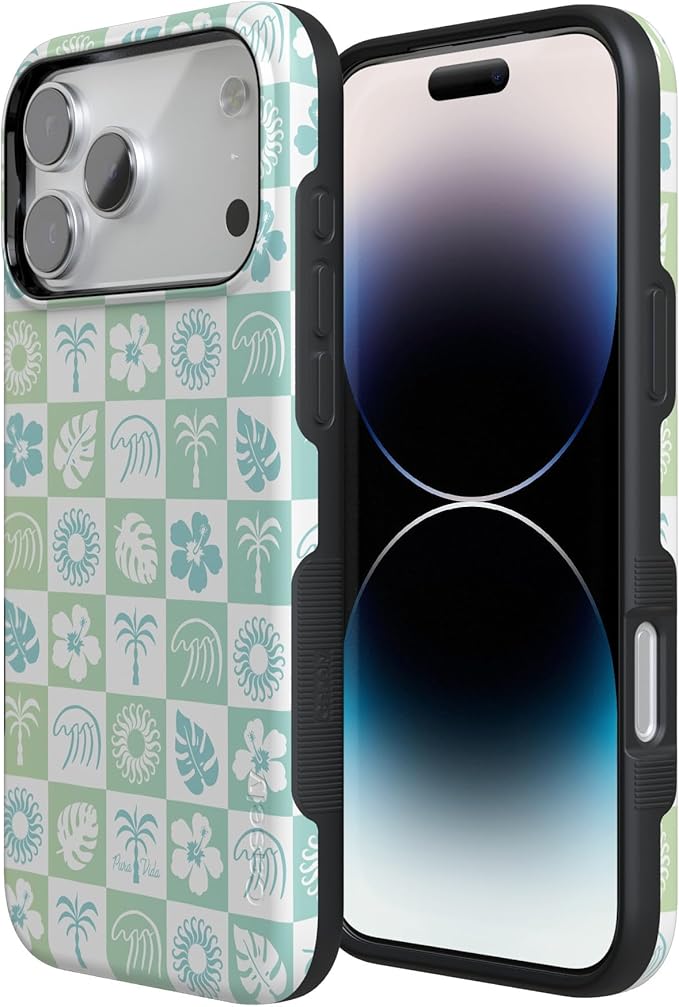 Casely iPhone 17 Pro Case | Coastal Checkers | Pura Vida | Compatible with MagSafe | Bold Protective Design