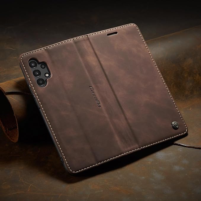 for Samsung Galaxy A13 4G/5G Case, Flip Wallet Leather Case with Card Holder Magnetic Closure Shockproof Kickstand Protective Phone Cases Cover for Samsung Galaxy A04s,Coffee