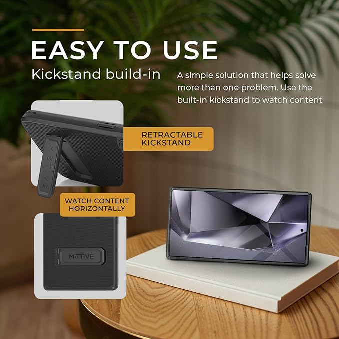 MOTIVE Compatible with Samsung Galaxy s24 Ultra Case with Belt Clip, [10FT Military Grade] with Screen Protector & Camera Lens Protector for s24 Ultra Holster Case 6.8” | Ranger V2 Black