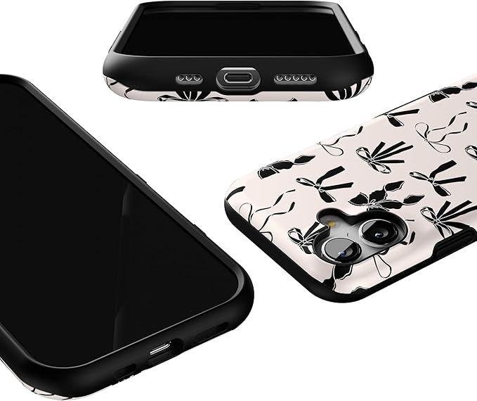 Casely iPhone 17 Case | Goth Girlie | Black Bows | Bold Protective Design | Compatible with MagSafe