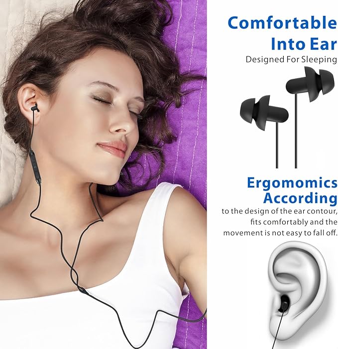Hearprotek 2 Pairs Sleep Earbuds, USB c Earphones Headphones with Microphone-Silicone Noise Isolation Type c Earbuds Sleep Buds for Android Phone,Ideal for Sleeping, Snoring, Relaxation, Air Travel