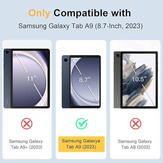 Case for Samsung Galaxy Tab A9 8.7-Inch 2023, Slim PU Leather Stand Cover with Auto Wake/Sleep, Multi-Angle Viewing & Shockproof, Cute Highland Cow