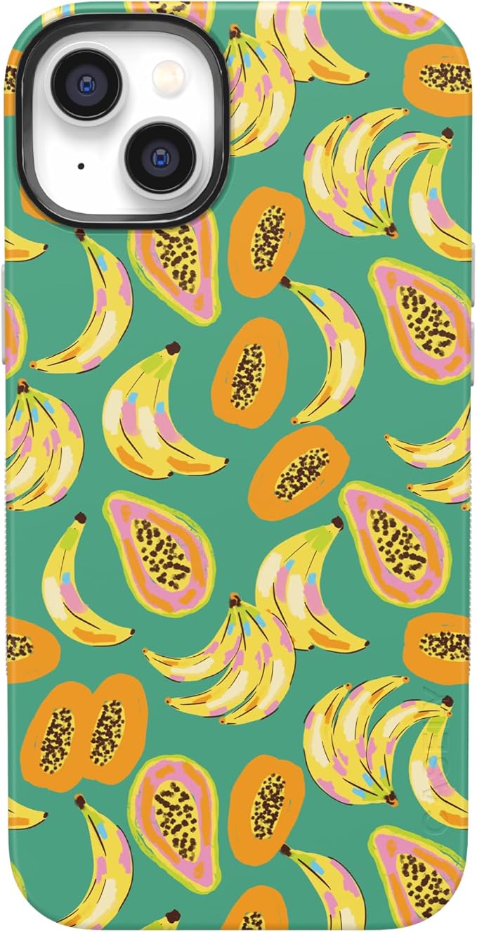 Casely iPhone 14 Case | Papaya Palms | Dippin' Daisy's Tropical Vacation | Compatible with MagSafe | Bold Protective Design