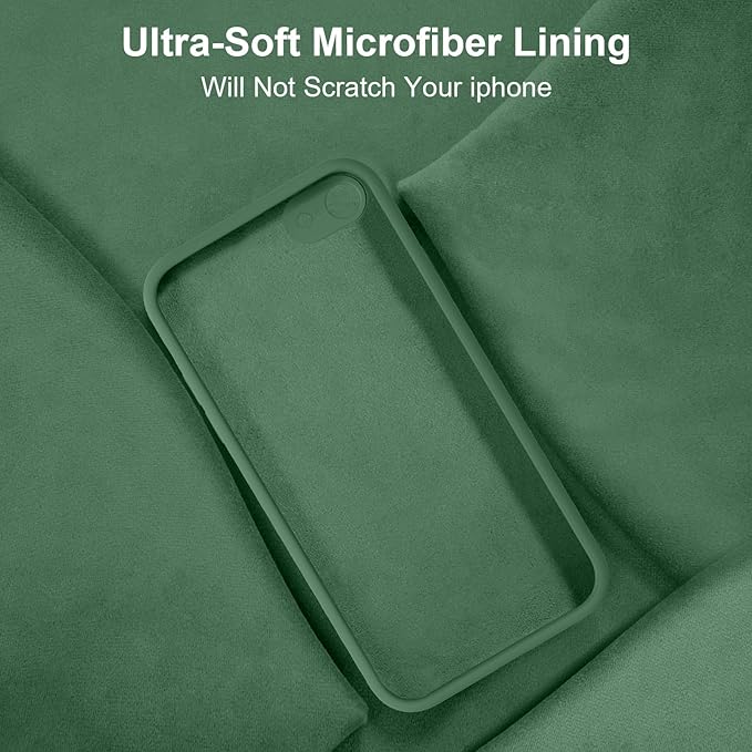 Vooii for iPhone SE Case 2022/3rd/2020,iPhone 8/7 Case, Upgraded Liquid Silicone with [Flat Edges] [Camera Protection] [Soft Anti-Scratch Microfiber Lining] Phone Case for iPhone SE - Green