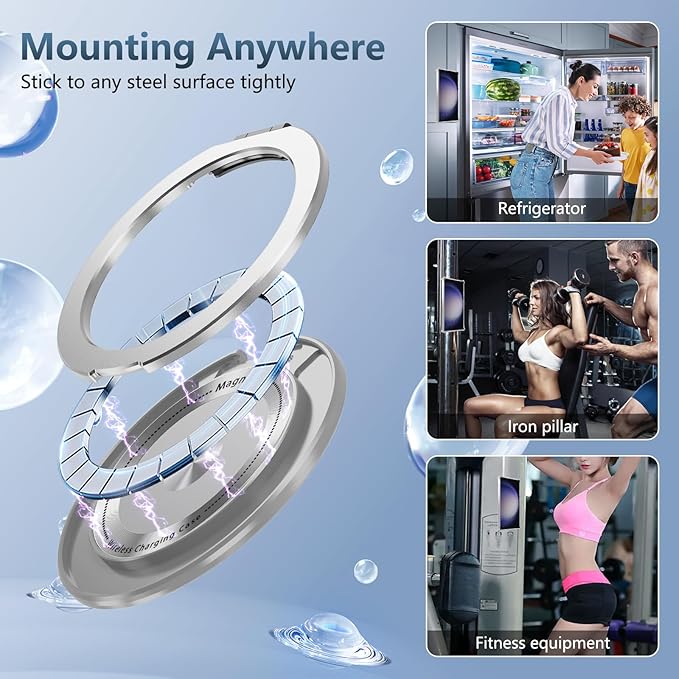 for Samsung Galaxy S23 Ultra Case Compatible with Magnetic Wireless Charging with Screen Protector,for S23 Ultra Phone Case with Kickstand Ring Military Grade Drop Protection Shockproof Clear