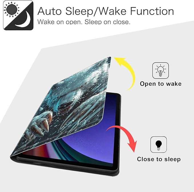 Case for Samsung Galaxy Tab S10 FE/ S9 FE 5G 10.9 Inch/Tab S9 11 Inch, Slim PU Leather Stand Cover with Auto Wake/Sleep, Multi-Angle Viewing & Shockproof, White Bear with Claws