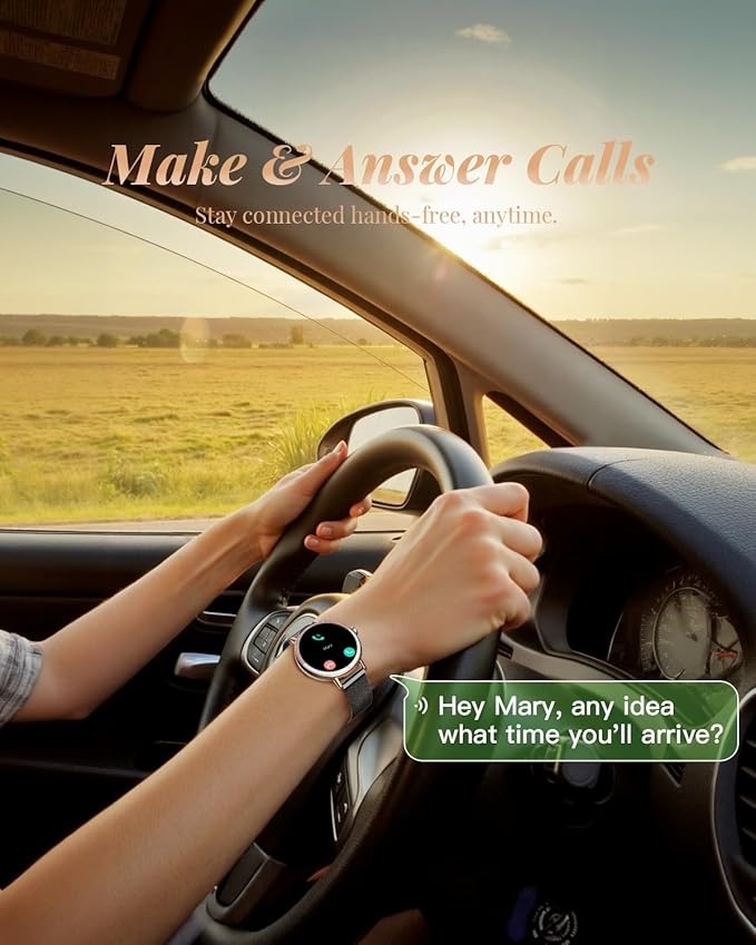 Smart Watch for Women with Two Bands, Fitness Tracker Watch, Heart Rate Monitor, Step Counter, Android & iOS Phones Compatible, Answer/Make Calls, HD Touchscreen, IP68 Waterproof, Black Gold