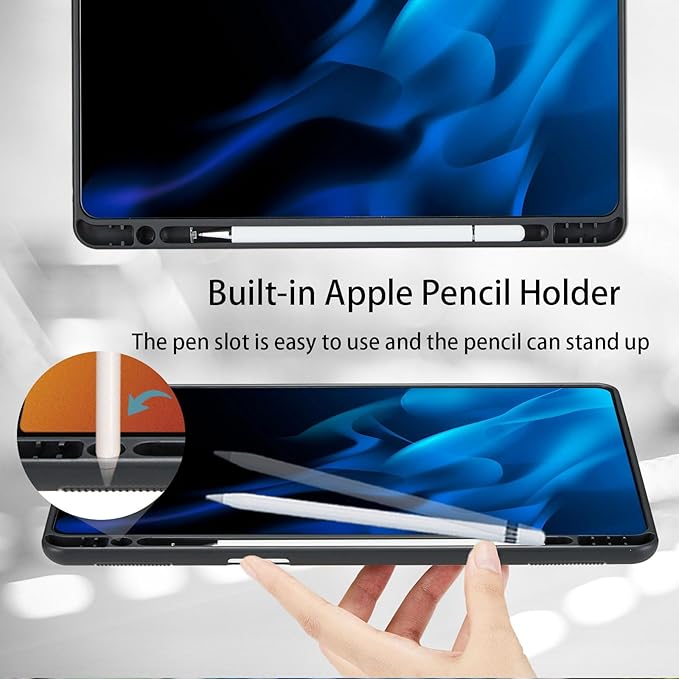 Case for Samsung Galaxy Tab S10 Lite/ S10 FE/ S9 FE 5G 10.9 Inch/Tab S9 11 Inch, PU Leather with Built-in S Pen Holder Magnetic Multi-Angle Stand Cover for Man,Woman,Black