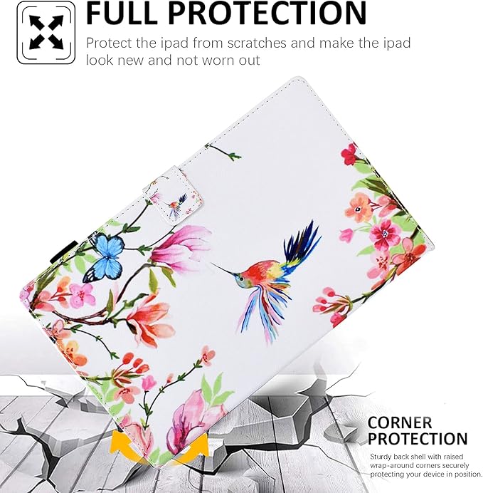 Case for Galaxy Tab A9+/A9 Plus 11 Inch 2023 (SM-X210/X216/X218), Funut PU Leather Folio Cover Multi-Angle Stand with Auto Wake/Sleep Case for Samsung Galaxy Tab A9 Plus/A9+ Tablet, Bird