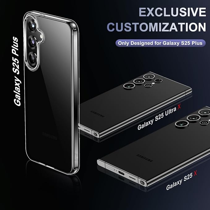 Red2Fire for Samsung Galaxy S25 Plus Case Clear, [Non-Yellowing] [Slim Thin] [Military Grade Drop Protection] Lightweight Shockproof Protection Phone Case for S25 Plus Case,Clear