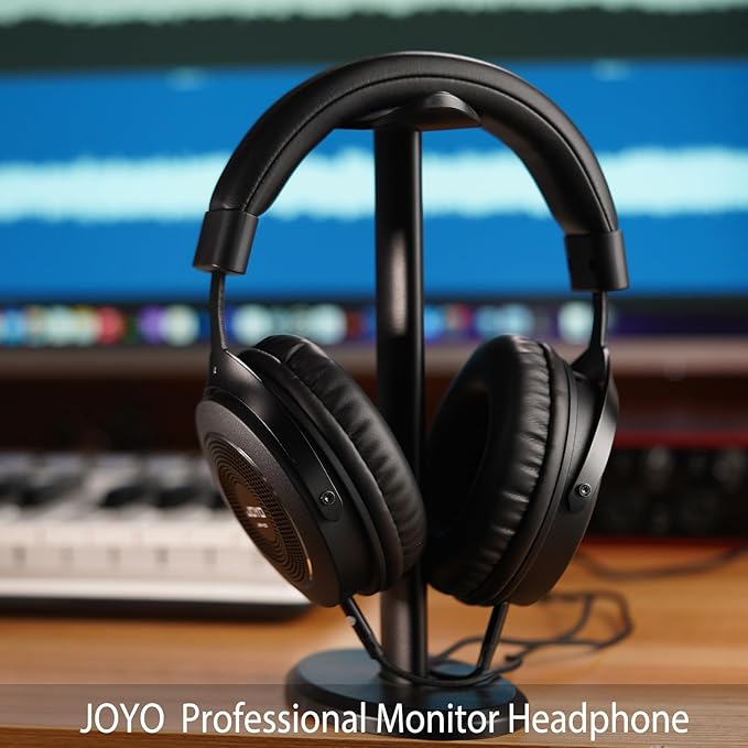 JOYO Studio Monitor Headphones Wired Professional Semi-Open Headphone for Guitar Piano Podcast Recording,Mixing,Live Streaming 3 Meter Cable (JMH-03)