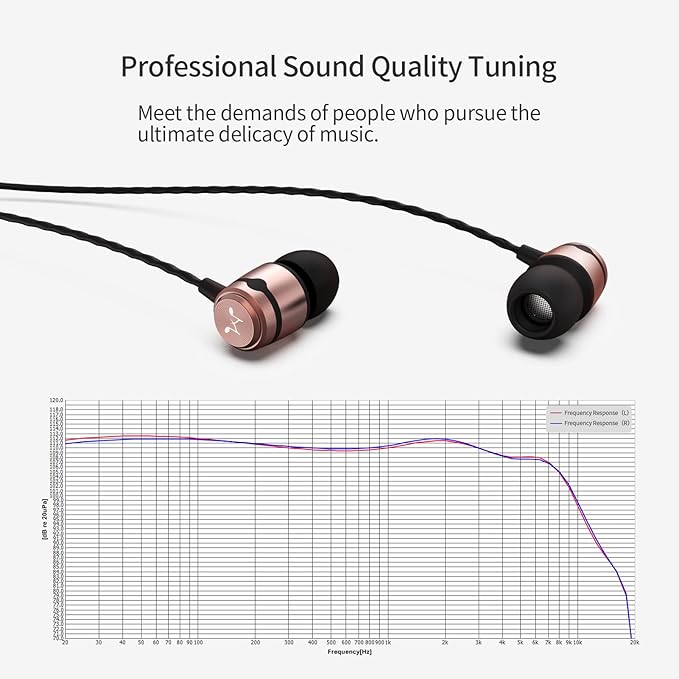 SoundMAGIC E50 Wired Earbuds No Microphone in Ear Monitor HiFi Earphones Noise Isolating Headphones Comfortable Fit Black Gold