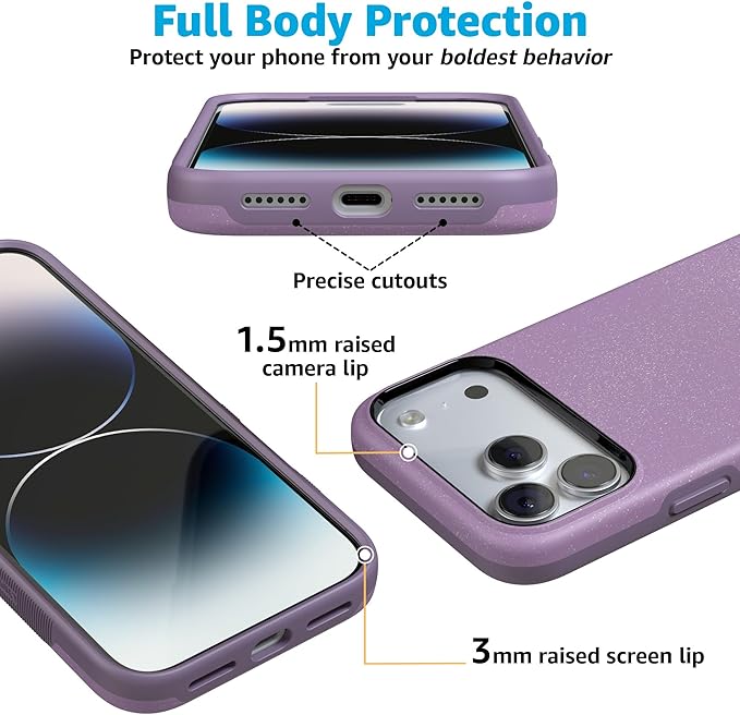 Casely iPhone 17 Pro Case | Lavender Waves | Purple Shimmer | Compatible with MagSafe | Bold Protective Design