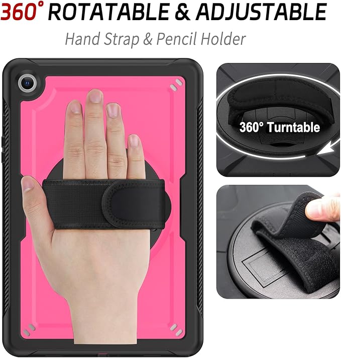 ZenRich Case for Samsung Galaxy Tab A9 Plus / A9+ 5G 11" 2023 (SM-X210/X216/X218),Heavy Duty Shockproof Protective Case with 360 Rotating Kickstand Hand & Shoulder Belt for Galaxy Tab A9 Plus 11 inch