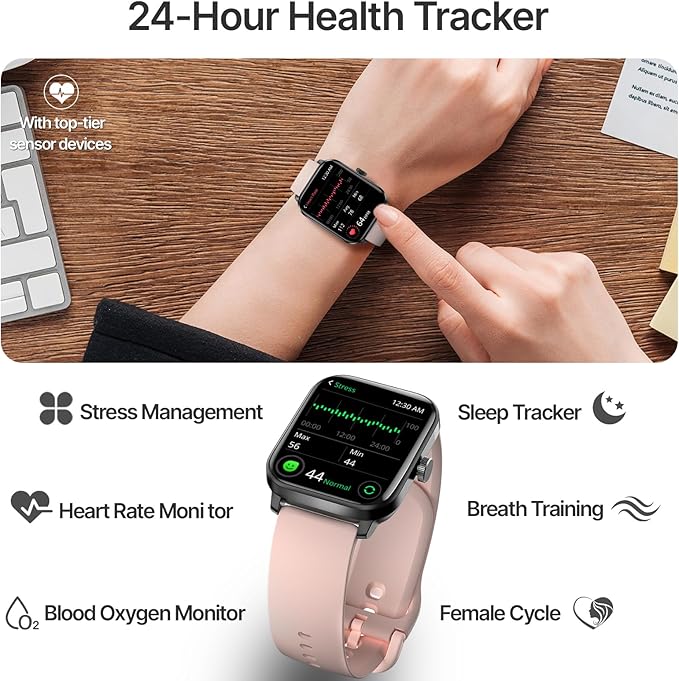 Smart Watch for Women(Answer/Make Call), 2025 New Smartwatch 1.83" HD Fitness Watch with GPS Built-in, 100+ Sport Modes, Heart Rate SpO2 Sleep Monitor, IP68 Waterproof Activity Tracker for Android iOS