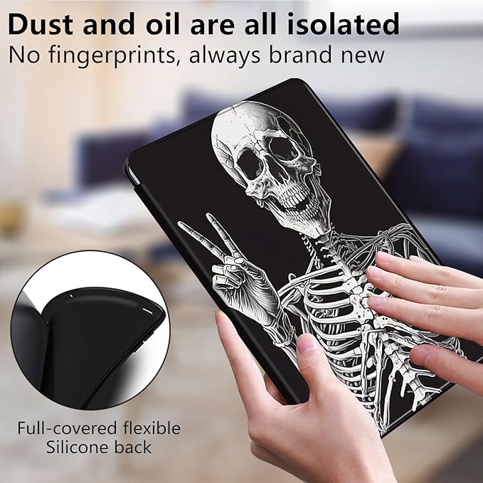 Case for Lenovo Tab P11 Plus Case 2021 (TB-J616F / J616X), 360 Degree Rotating Folding Stand,with Auto Sleep/Wake Case for Lenovo Tab P11 11” 2020 (TB-J606F TB-J606X),Rock Skeleton