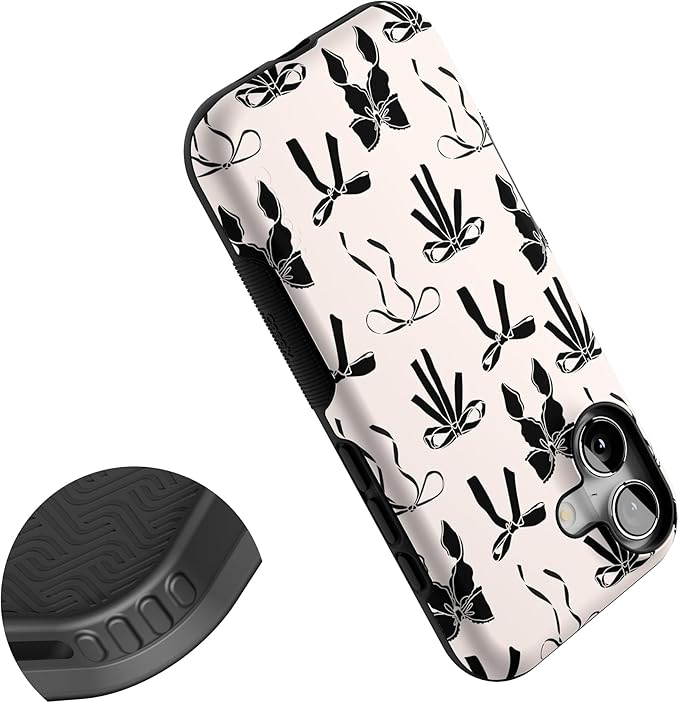 Casely iPhone 17 Case | Goth Girlie | Black Bows | Bold Protective Design | Compatible with MagSafe