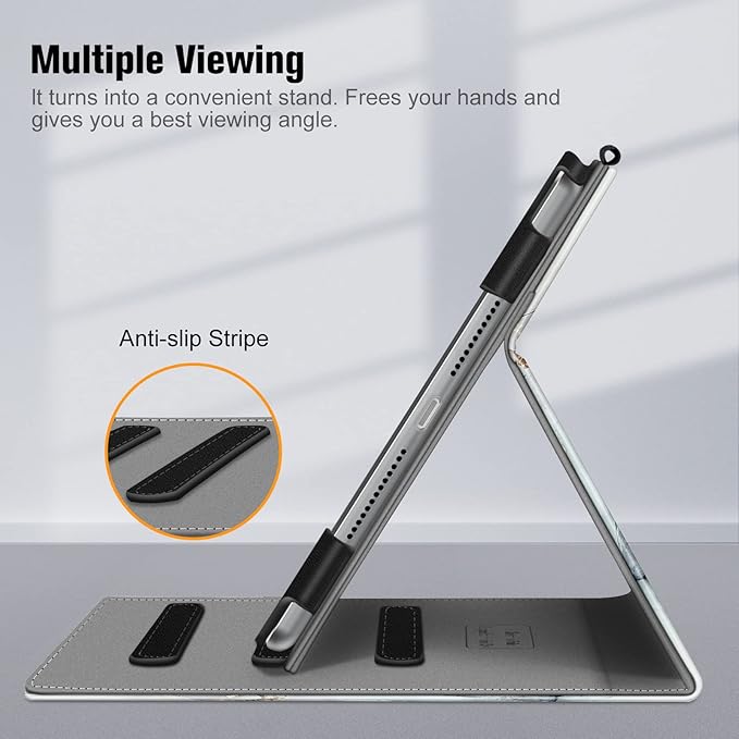 Fintie Case for iPad 9th / 8th / 7th Generation (2021/2020/2019) 10.2 Inch - [Corner Protection] Multi-Angle Viewing Stand Cover with Pocket & Pencil Holder, Auto Sleep Wake, Cloudy Marble