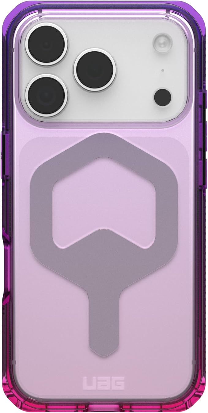 URBAN ARMOR GEAR UAG Designed for iPhone 17 Pro Case Plyo - Compatible with MagSafe Translucent Military Grade Protective Cover, Purple/Pink Ombre