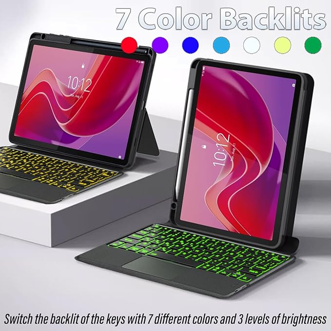 Backlit Touchpad Keyboard Case for Lenovo Tab M11 2024 11 Inch, Backlight Multi-Angle Kickstand,Portrait/Landscape Stand Detachable Magnetic Cover Case for Lenovo Tab M11 11” 2024(TB330FU/TB330XU)