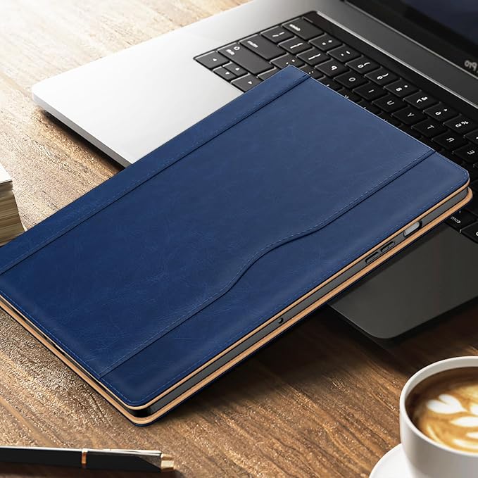 OKP Case for Samsug Galaxy Tab A9+ Plus 11 inch 2024(SM-X210/X216/X218), PU Leather Folio Cover with Multi-Angle Stand//Pen Holder, Auto Wake/Sleep Case for Galaxy A9+ 11" Tablet (Navy Blue)