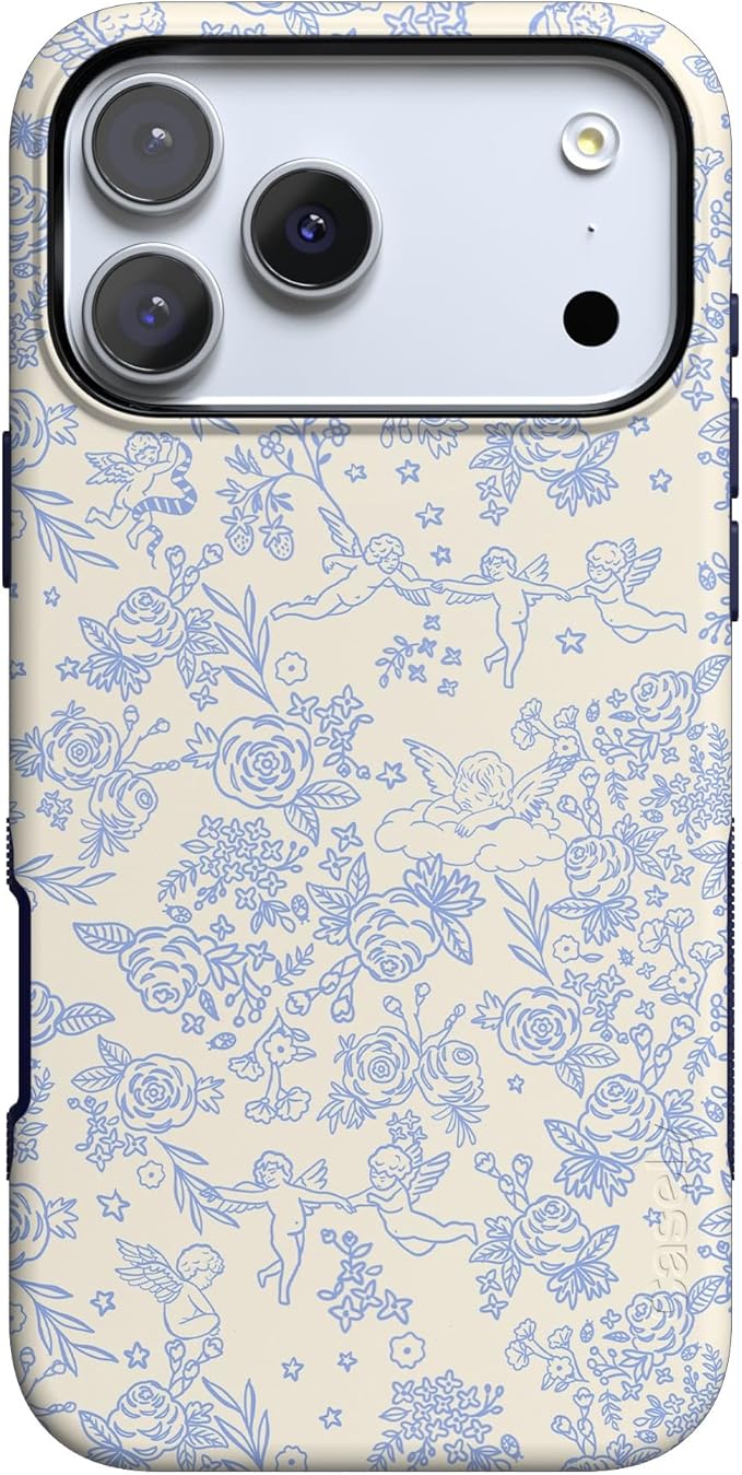 Casely iPhone 17 Pro Case | Cupid's Canvas | Periwinkle Floral | Compatible with MagSafe | Bold Protective Design