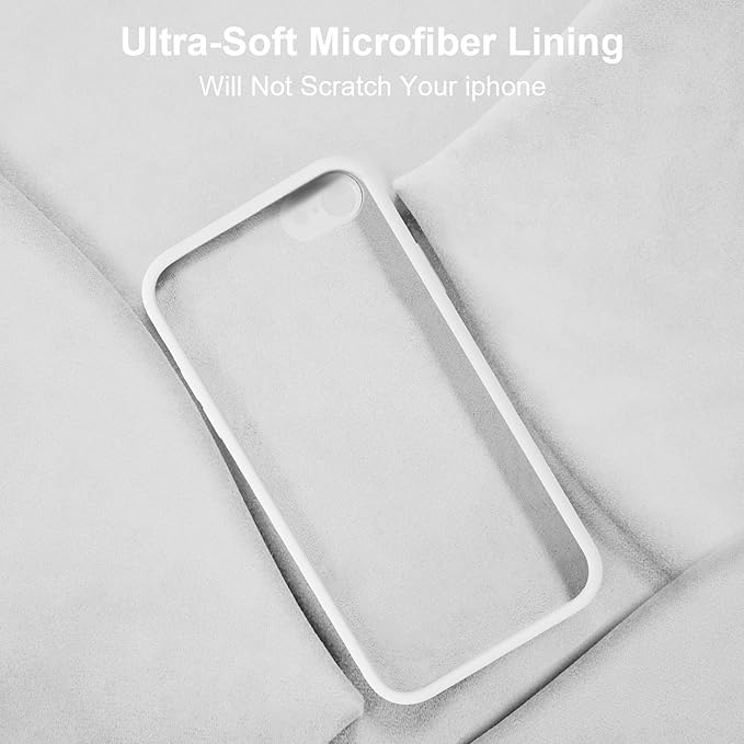 Vooii for iPhone SE Case 2022/3rd/2020,iPhone 8/7 Case, Upgraded Liquid Silicone with [Flat Edges] [Camera Protection] [Soft Anti-Scratch Microfiber Lining] Phone Case for iPhone SE - White