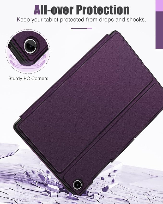 MoKo Case for Samsung Galaxy Tab A9 Plus 11-Inch 2023, Multi-Angle Viewing Slim Hard Back Shell Protective Cover Case with Auto Wake/Sleep for Galaxy Tab A9+ （SM-X210/SM-X216/SM-X218, Dark Purple
