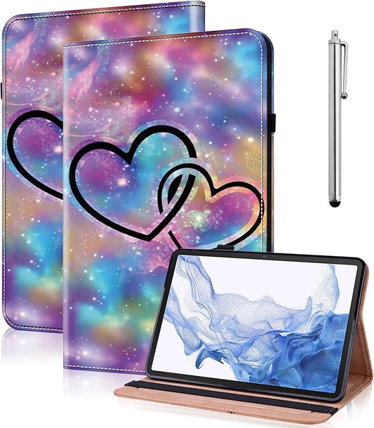 Case for Lenovo Tab M9 Cover 9.0 inch (TB-310FU,2023 Released),PU Leather Flip Stand Case with Elastic Band for Lenovo Tab M9 Tablet - Two Hearts