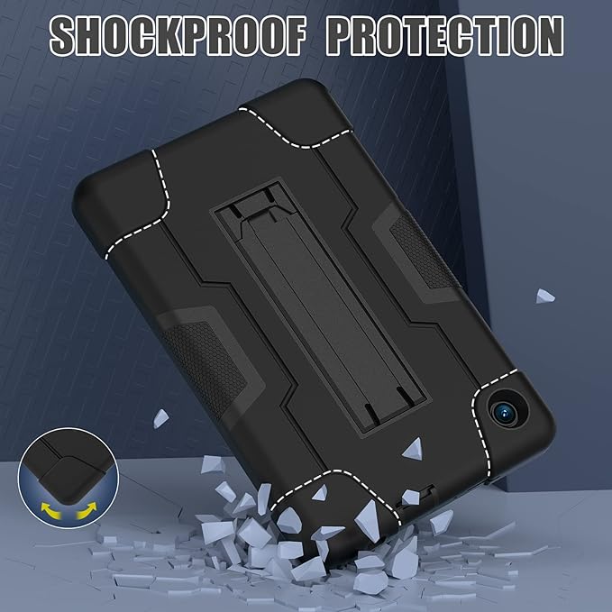 Bingcok for TCL TAB 8 LE Case, TCL TAB 8 Case for Kids, Heavy Duty Rugged Full-Body Hybrid Shockproof Drop Protection Cover for TCL Tab 8 LE (Model:9137W) 2023/TCL Tab 8 WiFi (Model:9132X) (1-Black)