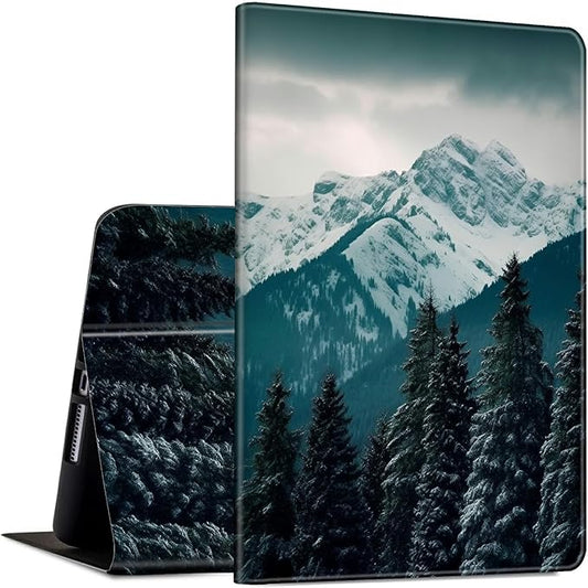 Case for Microsoft Surface Pro X (2021/2020/2019) 13 Inch PU Leather Slim Lightweight Multiple Angles Stand Smart Cover with Auto Wake/Sleep for New Surface Pro X 2021, Forest Mountain