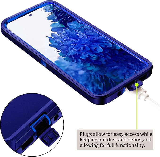 for Galaxy S20 FE 5g Case,Shockproof Dropproof Dustproof 3-Layer Full Body Protection Rugged Heavy Duty High Impact Hard Cover Case for Galaxy S20 FE 6.5 inch,Dark Blue