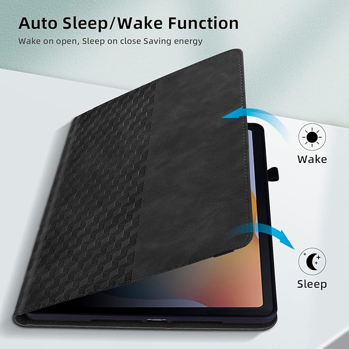 Case for Samsung Galaxy Tab S10+ Plus 2024 / S9 FE+ Plus/ S9+ Plus 12.4 Inch 2023 Magnetic Multi-Angle Leather Folio Stand Shell Folio with Card Holder Galaxy Tab S9+/S9 FE+ - Black