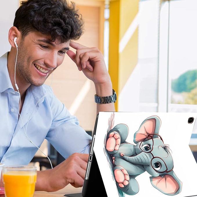 Case for Samsung Galaxy Tab A9 Plus 11 inch 2023，Slim Fit Foldable Standing Cover Case with Auto Sleep/Wake for Galaxy Tab A9+ 11’2023 (SM-X210/X216/X218)，Cute Elephant