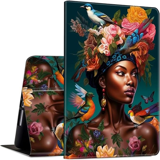 Case for Microsoft Surface Pro 7/7 Plus/Pro 6/5/4/LTE 12.3 Inch PU Leather Slim Lightweight Multiple Angles Stand Smart Cover with Auto Wake/Sleep, Flowers American Girl