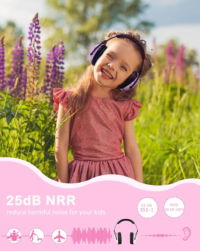 ZOHAN EM030 Kids Ear Protection, Noise Cancelling Headphones Ear Muffs for Autism Sensory, Safety Noise Reduction Hearing Protection for Monster Truck/Concerts/Fireworks/Air Shows