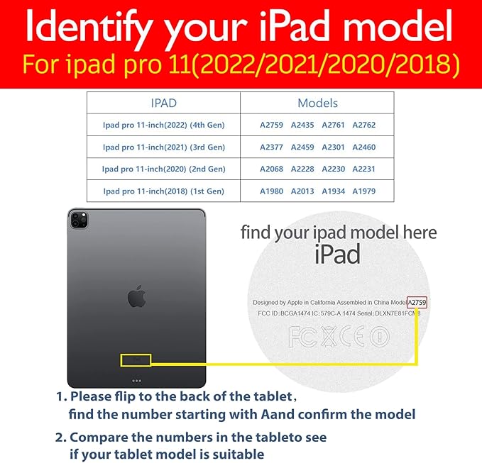 for Ipad Pro 11-inch 4th/3rd/2nd/1st Gen Case 2022/2021/2020/2018 Genuine Leather Cover Protective Shell,Auto Wake/Sleep.Blue