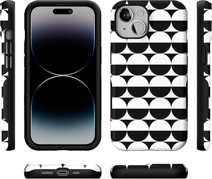 Casely iPhone 14 Case | Half Moon | High Contrast Design | Compatible with MagSafe | Bold Protective Design