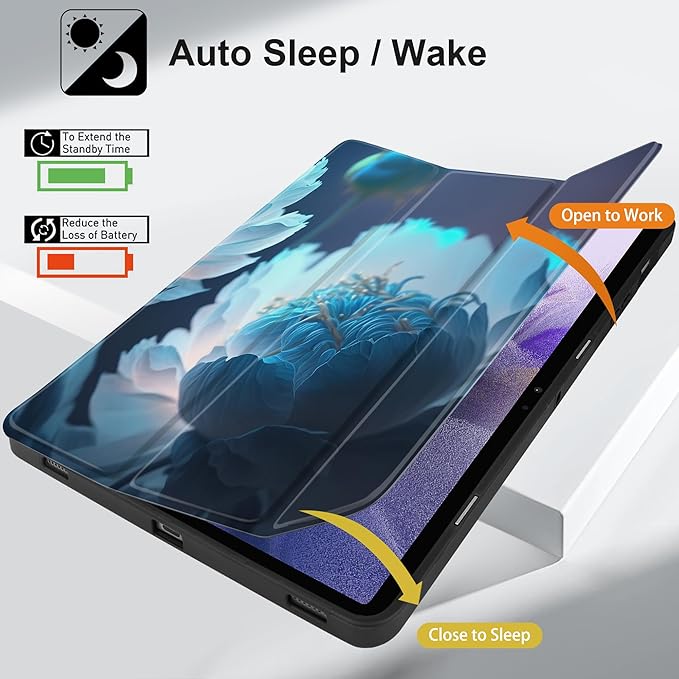 Case for Samsung Galaxy Tab S8 2022 & S7 2020, Shockproof Tablet Case for Samsung Tab S8/S7 11 inch with Auto Sleep/Wake & Trifold Stand & Soft TPU Back Cover, Blue Ponies