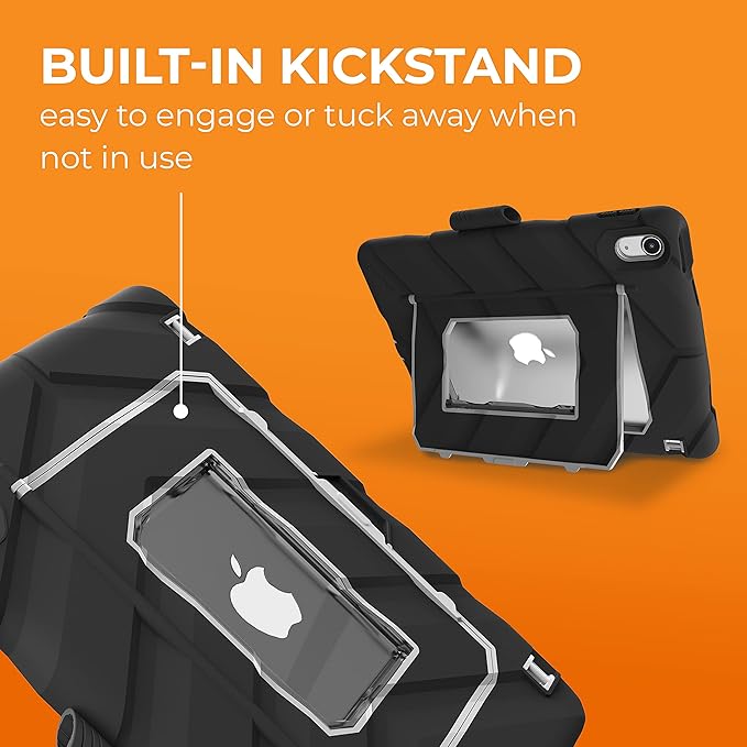 Gumdrop Hideaway iPad Case w/Stand Fits ONLY iPad 11th Generation |A16| & 10th Gen (10.9) inch Rugged Shockproof Reliable & Drop Tested for Kids K-12 Students Teachers Classrooms & School Use Black