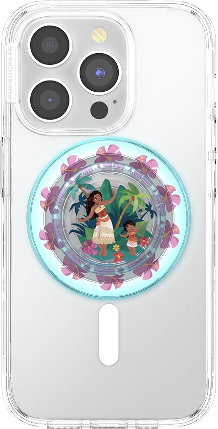 PopSockets Phone Grip for MagSafe with Kickstand, Magnetic Stand, Swappable Top, Secure Hold for iPhone MagSafe Cases, Phone & Tablet Grip, Moana - Ocean Sisters