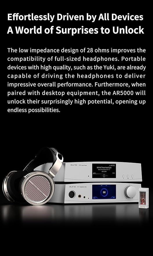 Aune AR5000 Full-Size Open-Back Headphones with MLD Driver, Dynamic Driver, Detachable Cable, Over-Ear HiFi Hi-Res Audiophile Headphones for HiFi System, Home Audio, DAP (AR5000 EU)
