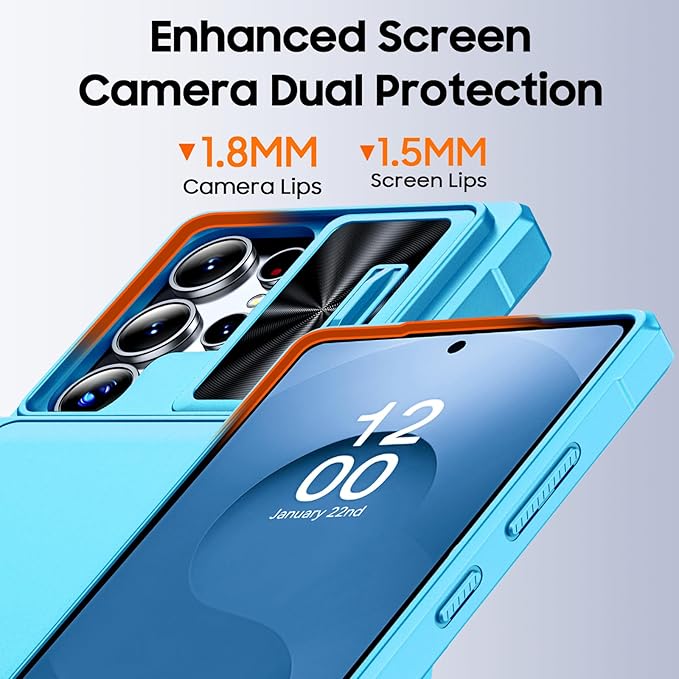 for Samsung Galaxy S25 Ultra Case Wallet with RFID [Cards Holder][Camera Cover][Edge Raised] Full Body Shockproof Silicone Protective Phone Case for Galaxy S25 Ultra 6.9" 2025 (Lake Blue)