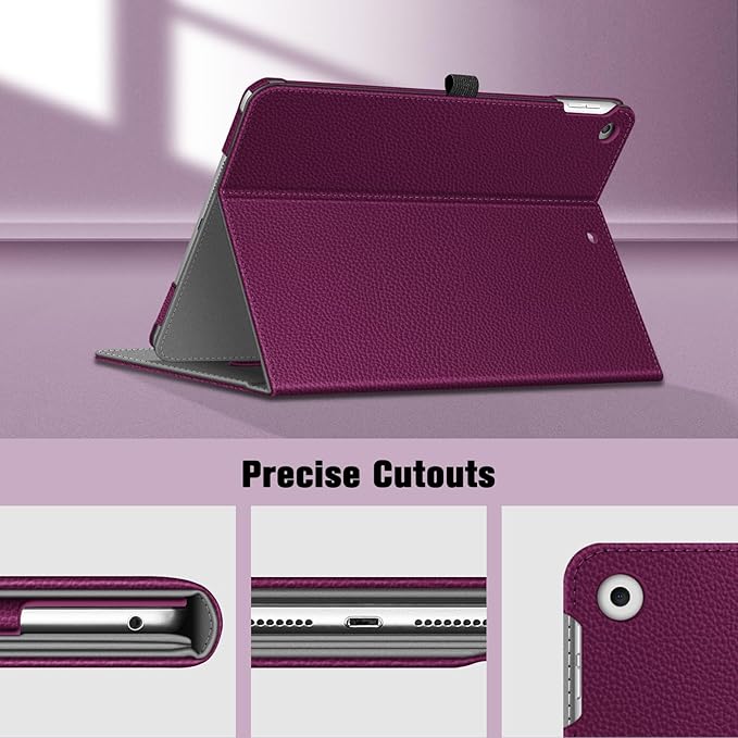 Fintie Case for iPad 9th / 8th / 7th Generation (2021/2020/2019) 10.2 Inch - [Corner Protection] Multi-Angle Viewing Stand Cover with Pocket & Pencil Holder, Auto Sleep Wake, Purple