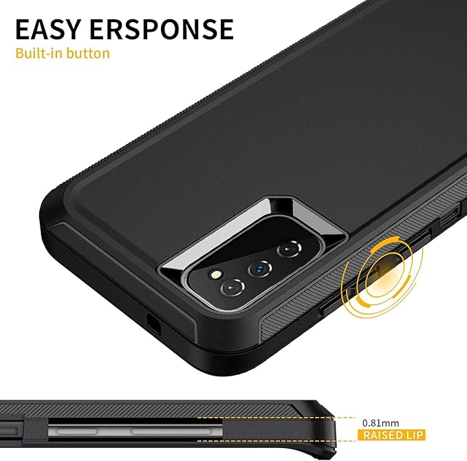 for Galaxy S20 FE 5g Case,Shockproof Dropproof Dustproof 3-Layer Full Body Protection Rugged Heavy Duty High Impact Hard Cover Case for Galaxy S20 FE 6.5 inch,Black