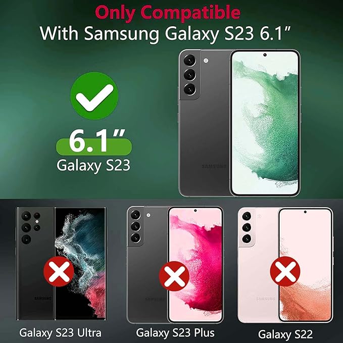 MONASAY Wallet Case Compatible for Galaxy S23 5G,[RFID Blocking] Flip Folio Leather Cell Phone Cover with Credit Card Holder, 6.1 inch, Lavenders