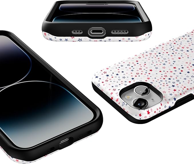 Casely iPhone 14 Case | Seeing Stars | Red, White & Blue | Compatible with MagSafe | Bold Protective Design